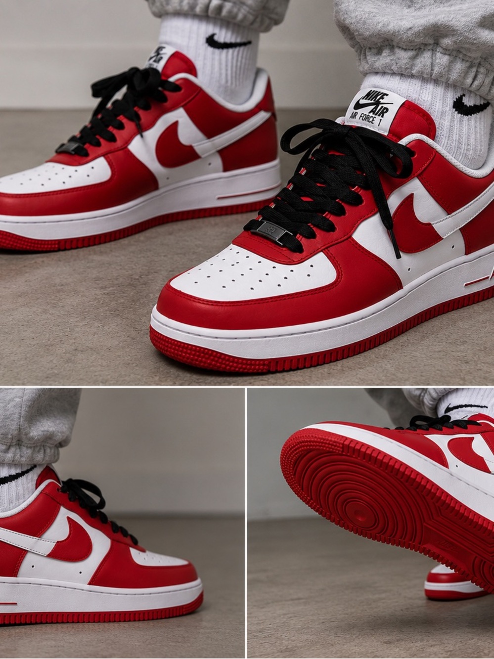 Nike Air Force 1 High Red & White Men’s Sneakers - Picture 5 of 6